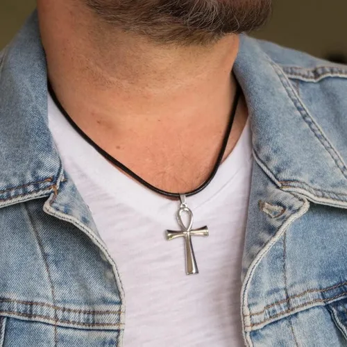 Vista 2 de Waitsoul Collar de cuero para hombres y mujeres con cierre de langosta de plata de ley 925 maciza, 0.118 in, color negromarrón, 16182022242630