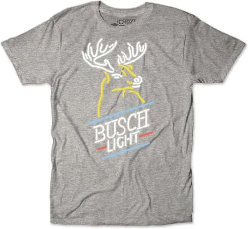 Vista 4 de Busch Light Deer Buck Neon Beer Sign Camiseta Negro