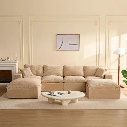 Vista 20 de Sofás seccionales de 106.3 pulgadas para sala de estar, sofá en nube, sofá modular seccional, sofá convertible, sofá de asiento profundo, juego