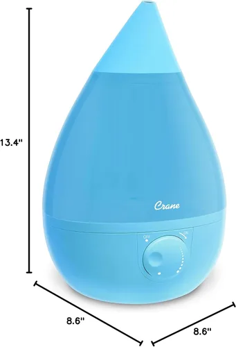 Vista 8 de Crane - Humidificador ultrasónico de vapor frío para dormitorio, cuarto del bebé, habitación de niños, plantas u oficina, tanque grande de 1 galón
