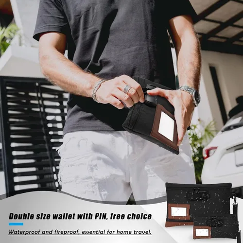 Vista 6 de Leifide Paquete de 2 bolsas de dinero con cerradura y cremallera de 11.8 x 7.9 pulgadas y 9 x 5.1 pulgadas, bolsa con cerradura para efectivo