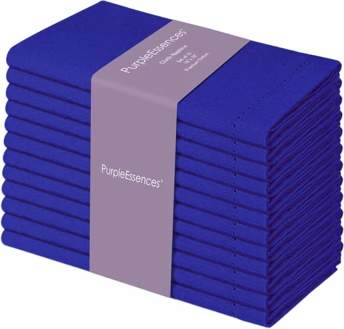 Vista 16 de PurpleEssences Juego de 6 servilletas de tela de vainica, 100% algodón, suaves, duraderas, lavables, ideales para bodas, Navidad, vacaciones