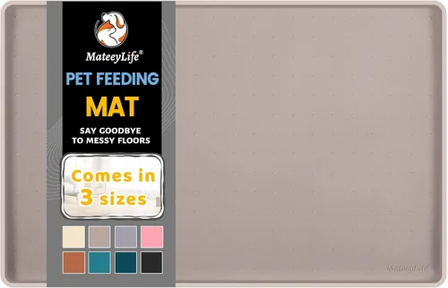 Vista 17 de MateeyLife Tapete de Silicona para Comida de Gatos y Perros para Pisos Impermeable, Tapetes Antideslizantes para Tazones de Perros para Comida