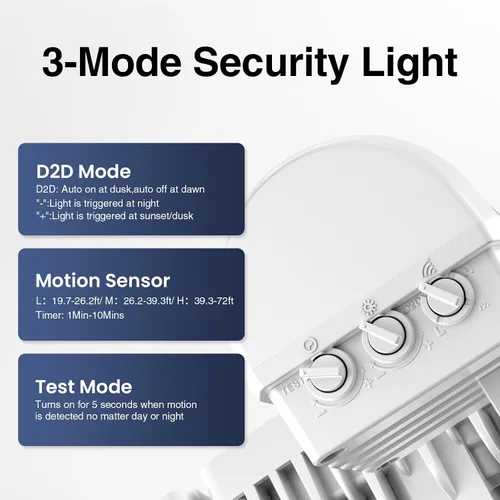 Vista 7 de Onforu Paquete de 2 luces LED de 75 W con sensor de movimiento para exteriores, iluminación exterior de atardecer al amanecer de 7000 lm, luz