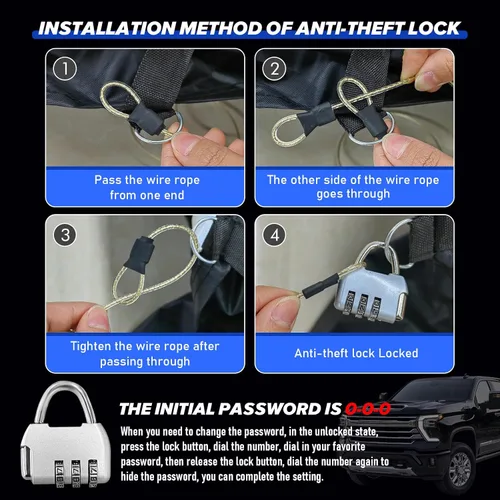 Vista 7 de Cubierta de protección para todo tipo de clima, Compatible con Chevrolet Silverado 1500 2018-2023, cubierta de auto completa profesional de 6 capas