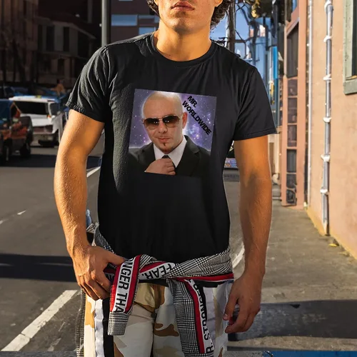 Vista 2 de Camiseta Mr Event Worldwide Boy Pitbull Shirt Tee Big Novedad Regalo para Hombres Manga Corta Camisas Familiares Mujeres Amigas Niña Unisex