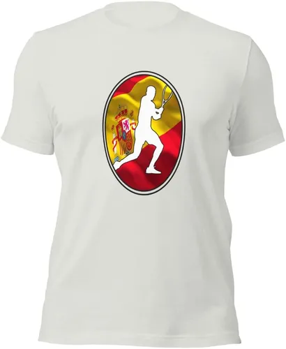 Vista 13 de Carlos Alcaraz Camiseta de manga corta unisex de algodón con diseño de bandera de España