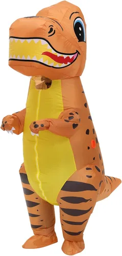 Vista 4 de RHYTHMARTS Disfraz de dinosaurio original de T Rex, disfraz inflable de Trex para adultos