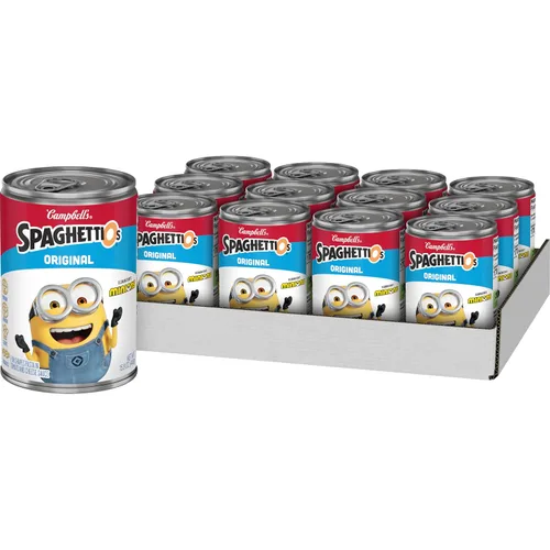 Vista 12 de SpaghettiOs Pasta enlatada con albóndigas A to Z's, lata de 15.6 onzas