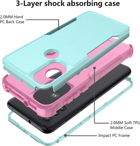 Vista 4 de TJS Funda para Motorola Moto G Pure 2021 Moto G Power 2022 (azul claro)