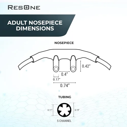 Vista 7 de ResOne 2 pies de cánula nasal de oxígeno para adultos suaves, 1 paquete - puntas curvas, tubo resistente a la compresión - tubos nasales