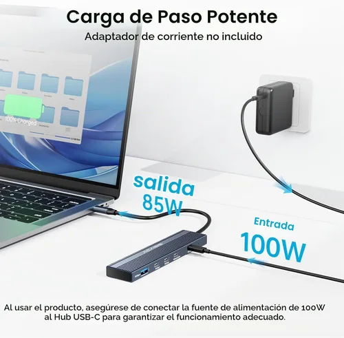 Vista 5 de ACASIS Divisor USB C con salida de video 4K a 60Hz, concentrador USB C de 10 Gbps, 1 salida de video USB C para monitor portátil, 3 USB C 10 Gbps