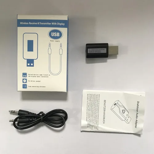 Vista 9 de Receptor de transmisor USB Bluetooth 5.0, adaptador de audio inalámbrico 2 en 1 Adaptador Blutooth auxiliar de 0.138 in, micrófono