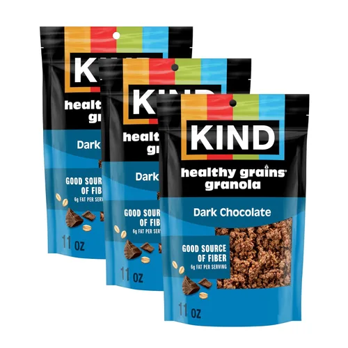 Vista 21 de KIND HEALTHY GRAINS Granola, snack saludable, granola de vainilla y arándanos con semillas de lino, mezcla de aperitivos, 3 unidades, 33 onzas