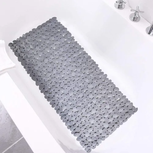 Vista 14 de SONGZIMING Tapete de Bañera Antideslizante de Guijarros para Baño y Ducha con Orificios de Drenaje, Tapete con Ventosas para Bañera