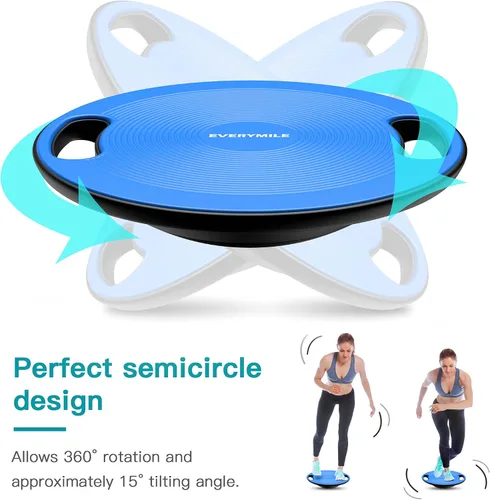 Vista 3 de Wobble Balance Board, Exercise Balance Stability Trainer Portable Balance Board with Handle for Workout Core Trainer Physical Therapy & Gym No-Skid