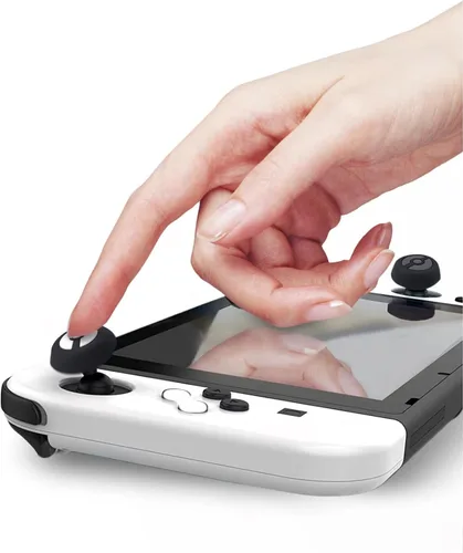 Vista 4 de Juego de empuñaduras para el pulgar compatibles con consola Nintendo SwitchOLEDLite, tapas analógicas de silicona para controladores Switch Joy-Con