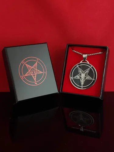 Vista 5 de Iglesia de Satanás Sigil de Baphomet Oswald Wirth Negro 1.5