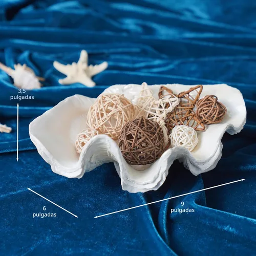 Vista 10 de Tazón decorativo para decoración de mesa de entrada, cuencos de conchas de almeja de resina, conchas de mar, mesa de consola de playa, acentos