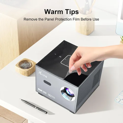 Vista 7 de XNANO Proyector de soporte 4K con WiFi6 y Bluetooth 5.0, proyector de cine en casa Full HD 1080P, con asistente de voz inteligente, proyector 4D/4P