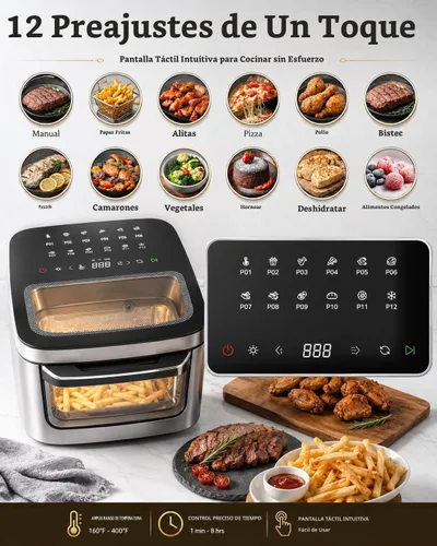 Vista 2 de Yedi PureView - Horno freidora de aire de 12.7 cuartos de galón con ventanas de visión dual