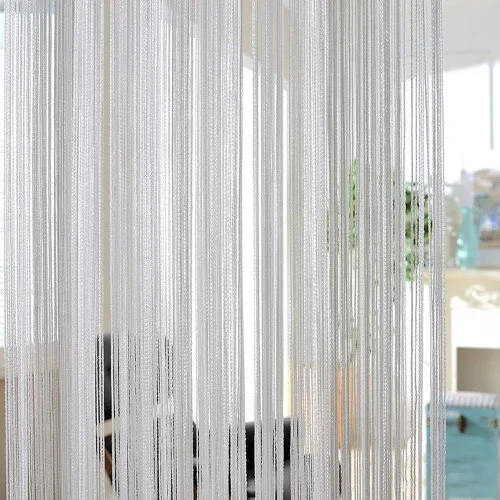 Vista 2 de Cortinas de cuerda con cuentas para puerta, panel divisor, mosquitero para decoración de pared de puerta y ventana, 78.7 in x 39.4 in