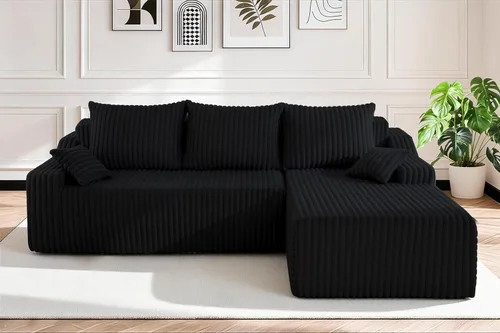 Vista 34 de HABUTWAY Sofá modular modular de 101 pulgadas con asiento profundo, moderno sofá convertible en forma de L, sofá tapizado con diván para sala
