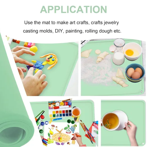 Vista 6 de Manteles individuales de silicona para niños, manteles individuales de silicona antideslizantes para niños, manteles individuales portátiles