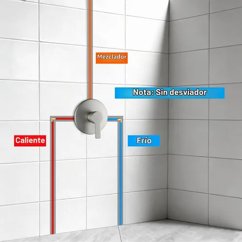 Vista 7 de Manija de válvula de ducha, kit de llave mezcladora de ducha de baño, válvulas de control de ducha de montaje en pared, válvulas rugosas de tina