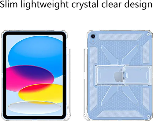 Vista 17 de Clear Stand Case for iPad Air 3 (Air 3rd Generation) 10.5 inch 2019 & iPad Pro 10.5 inch 2017 with Pencil Holder/Kickstand Soft TPU Back Silicone