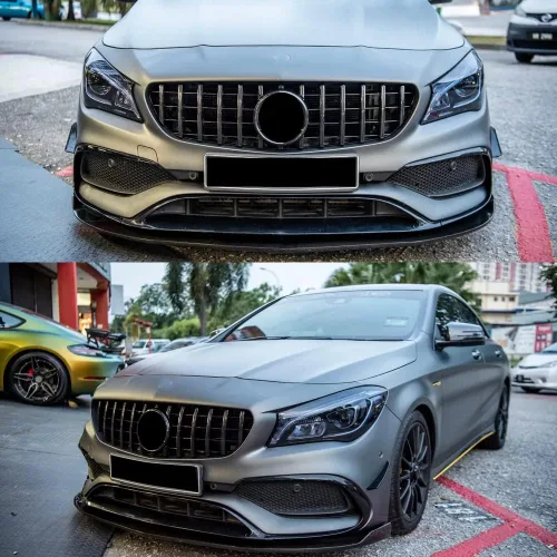 Vista 2 de Rejillas de Carrera Delanteras Compatibles con Mercedes W117 CLA Class CLA200 CLA250 CLA45 AMG 2013-2019 (Negro)