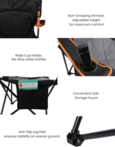 Vista 7 de FAIR WIND - Juego de 2 sillas acolchadas de gran tamaño con soporte lumbar