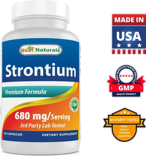 Vista 8 de Best Naturals Fórmula de construcción de huesos de estroncio 680 mg/porción 90 cápsulas