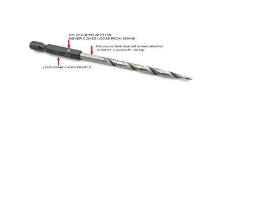 Vista 8 de FTG USA Juego de 3 brocas avellanadoras ajustables para madera #4 (7/64 pulgadas) con broca cónica para carpintería