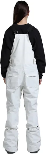 Vista 2 de GSOU SNOW Women Snow Bibs Ski Snowboard Pants Waterproof Beige y blanco