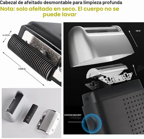Vista 7 de Afeitadora eléctrica con cable, afeitadora profesional de afeitado cerrado, afeitadoras de cabeza calva para hombres, cortadora
