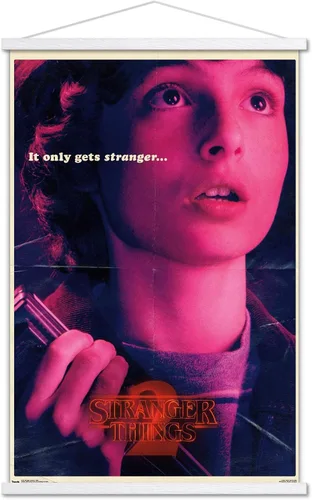 Vista 19 de Netflix Stranger Things: Temporada 2 - Póster de pared de Mike, 22.4 x 14.7 pulgadas, versión con marco de madera de Barnwood Versión enmarcada