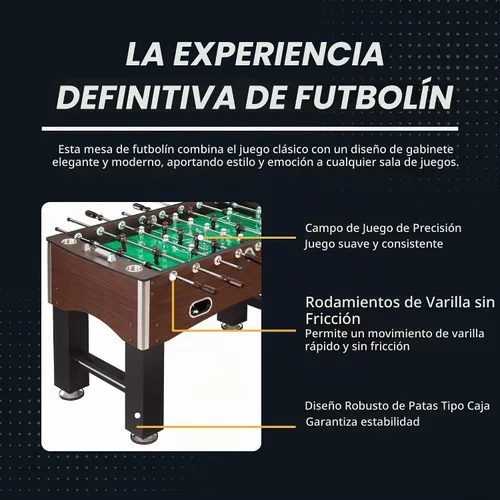 Vista 3 de Hathaway Primo mesa futbolín, marrón, 56 pulgadas