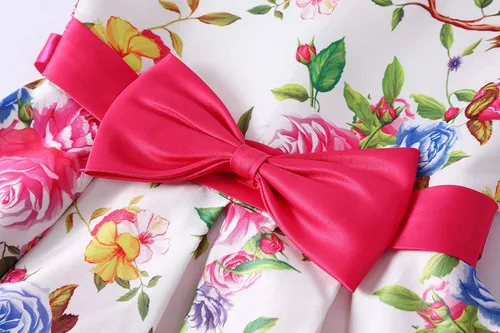 Vista 7 de LLQKJOH Vestido de niña con volantes de encaje para boda, vestidos de dama de honor
