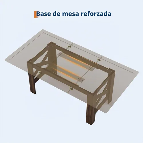 Vista 9 de Garvee Mesa de comedor de madera para 6-8, mesa de cocina grande resistente, mesas de comedor rectangulares de 70.87 pulgadas de largo con patas