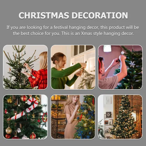 Vista 7 de 5 unids tejido ratán campana forma ornamento hecho a mano paja campana colgante colgante para decoración de fiesta de Navidad foto Prop