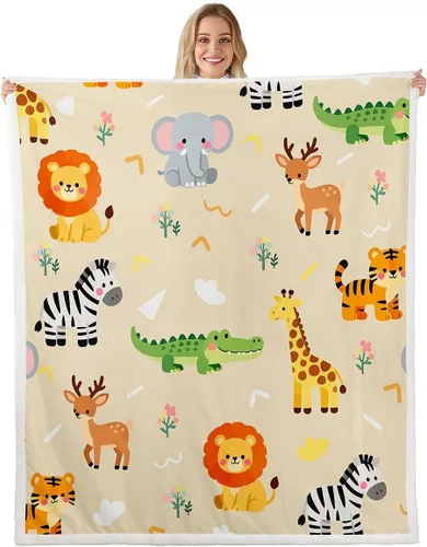 Vista 14 de Erosebridal - Mantas de bebé unisex para niños y niñas, mantas de guardería de animales de granja de minky 40x50, manta sherpa con diseño de tractor