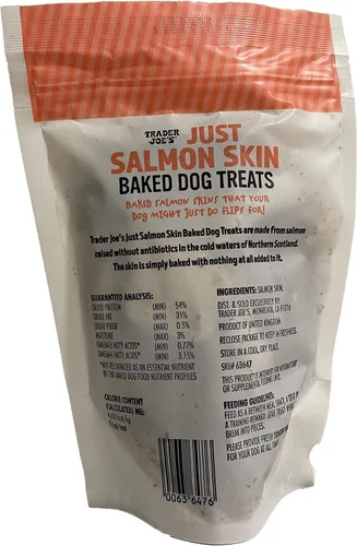 Vista 2 de Trader Joe's Just Salmon Skin - Golosinas horneadas para perros, 2 onzas, paquete de 2