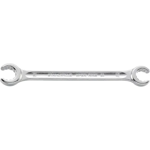 Vista 5 de Stahlwille 41081417 - Llave de anillo abierto de doble extremo, en ángulo, de aleación de acero cromado y cromada, bimágono con perfil