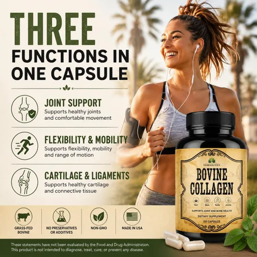 Vista 7 de HERBALICIOUS Suplementos de colágeno bovino para hombres y mujeres Péptidos de colágeno bovino hidrolizados alimentados con pasto Soporte