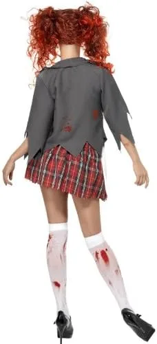 Vista 3 de High School Horror Disfraz De Colegiala Zombi Señoras Halloween