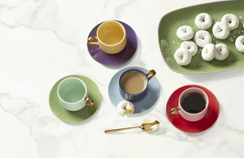 Vista 4 de kate spade new york Make It Pop Drinkware Collection, juego de tazas y platillos multicolor, juego de 8 piezas Varios