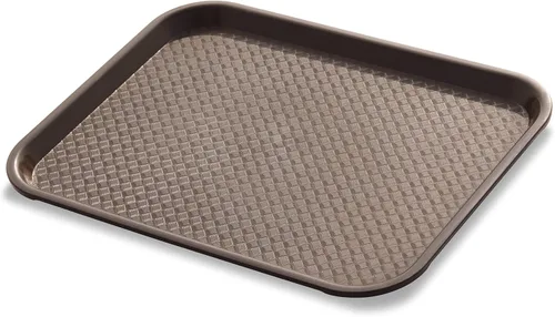 Vista 4 de New Star Foodservice Bandeja de comida rápida, bandeja de plástico reutilizable de 10 x 14 pulgadas, superficie antideslizante texturizada, bandeja