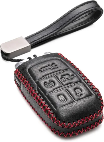 Vista 6 de Vitodeco Funda protectora de piel auténtica con control remoto inteligente para llaves con correa de cuero, compatible con RAM 2500, 3500, 4500