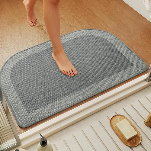 Vista 23 de YDKGL Alfombra de baño Half Circle, alfombras de baño finas antideslizantes A- Marrón a